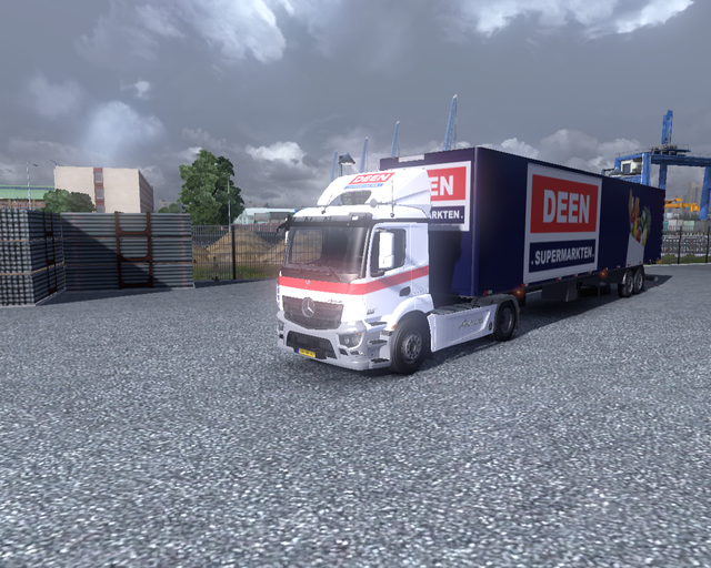 ets2 Mercedes Antos 1840 4x2 + 2 asser trailer Dee prive skin ets2