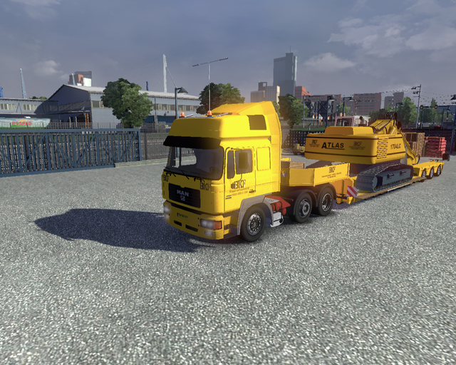 ets2 Man F2000 6x2 BKF + Dieplader Kraanverhuurbed prive skin ets2