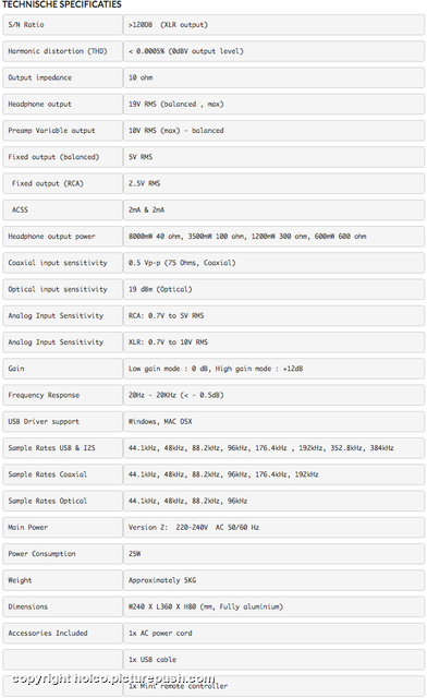 NFB-28 specs Audio