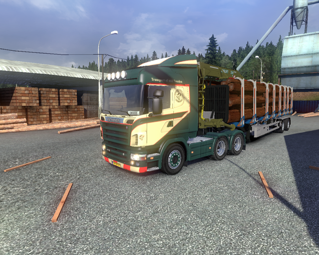 ets2 Scania R730 Streamline 6x4 + Houtrailer Fermg prive skin ets2