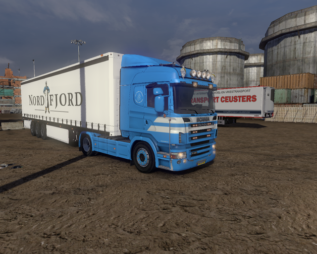 ets2 Scania Streamline 4x2 +Schuifzeiltrailer Tend prive skin ets2