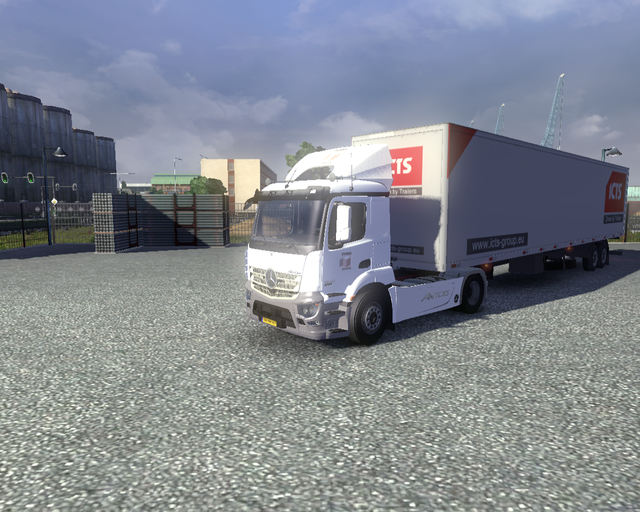 ets2 Mercedes Antos + transporttrailer Zwerus Tran prive skin ets2