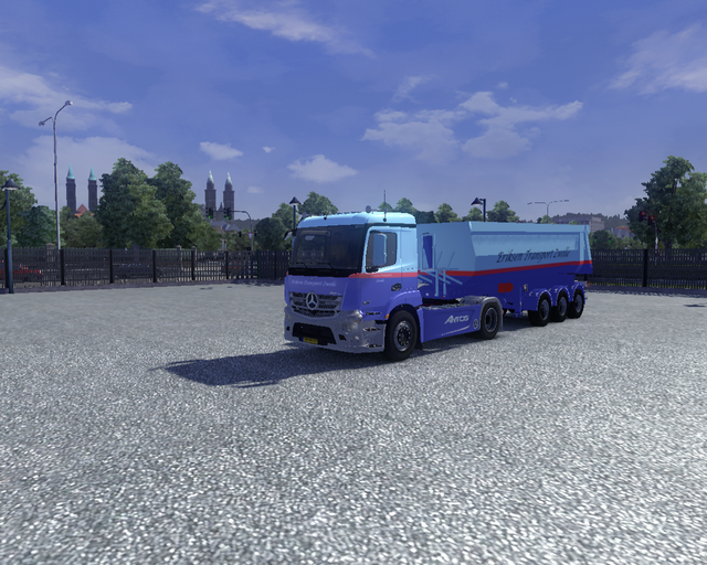 ets2 Mercedes Antos + Bodex kipper Eriksen Transpo prive skin ets2