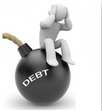 Beeld11-Debt bomb 2014.12.31 Debt bubble in 3D
