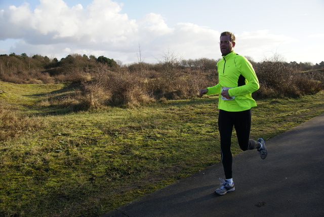 DSC05298 5 en 10 km loop Westvoorne 4-1-2015