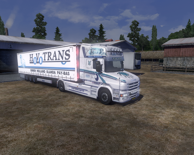 ets2 Scania T 730 4x2 + Tautliner HovoTrans Emmen prive skin ets2