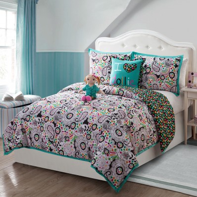 "Paisley Daisy-ly" Reversible Bedding Set with 18  Bedding