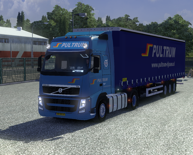 ets2 Volvo Fh16 Classic 4x2 +Schuifzeiltrailer Pul prive skin ets2