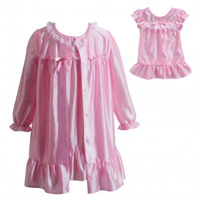 "Glamorous Dreams" Pink Nightgown with Robe and Ma Matching Clothes