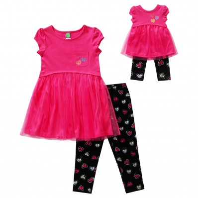 "Sweet Hearts" Legging Set with Matching Outfit Matching Clothes