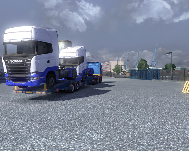 ets2 Scania 124L 6x2 + Trailer met scania's Zandbe prive skin ets2