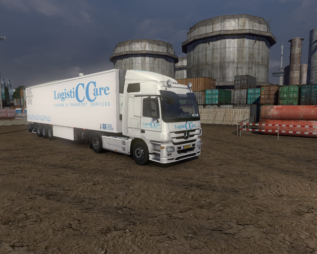 ets2 Mercedes Actros MP3 + Schmitz Coolliner Logis prive skin ets2