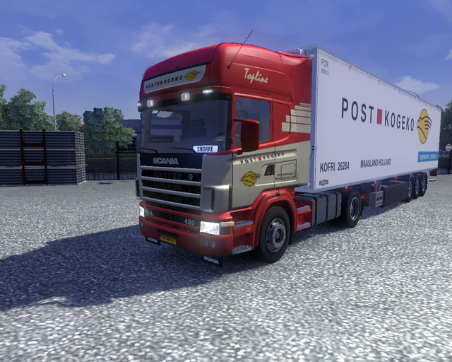 ets2 Scania 124L 420 4x2 + coolliner(oude style) P prive skin ets2