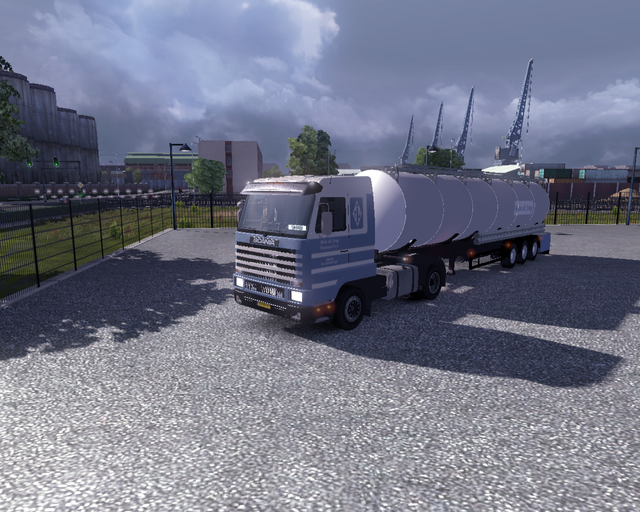 ets2 Scania 113M 360 4x2 + Tanktrailer Rein de Jon prive skin ets2