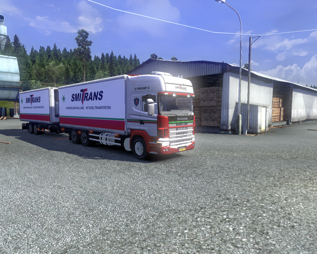 ets2 Scania 124L 470 6x4 BDF + Tandem Smittrans In prive skin ets2