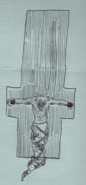 christ awe nann enormous crucifixation random junks