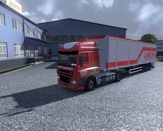 ets2 Daf CF + Bodex Beens Transport rood 1 prive skin ets2