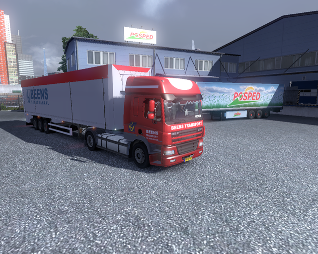 ets2 Daf CF + bodex trailer Beens Transport blauw/ prive skin ets2