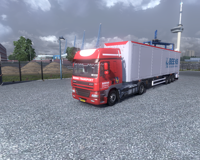 ets2 Daf CF + bodex trailer Beens Transport blauw/ prive skin ets2