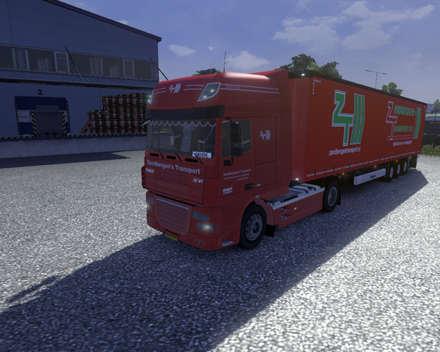 ets2 Daf XF105 + Krone Profi Zandbergen"s Transpor prive skin ets2