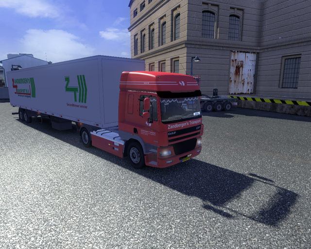 ets2 Daf XF 2 asser trailer Zandbergen's Transport prive skin ets2