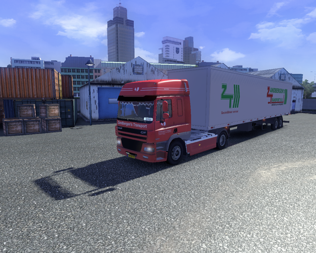 ets2 Daf XF 2 asser trailer Zandbergen's Transport prive skin ets2