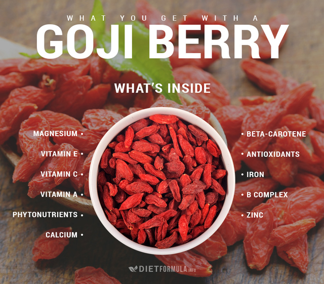 Goji berry features and benefits, vitamins in goji DietFormula.info