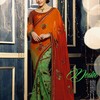 Deep Orange And Mint Green ... - Designer Indian Sarees Coll...