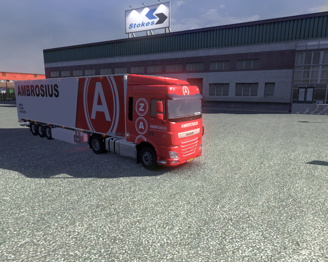 ets2 Daf XF105 euro6 + Chereau Coolliner Ambrosius prive skin ets2