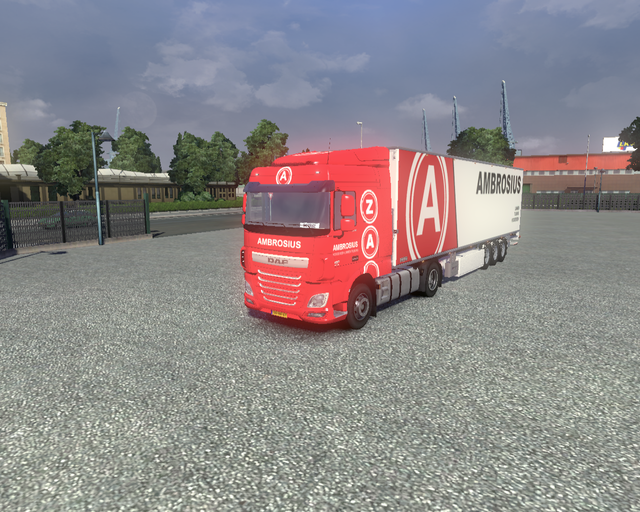 ets2 Daf XF105 euro6 + Chereau Coolliner Ambrosius prive skin ets2