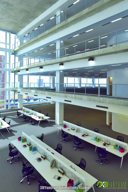 commercial-3d-interior-rendering-office-workstatio Interior 3D Rendering CGI Design