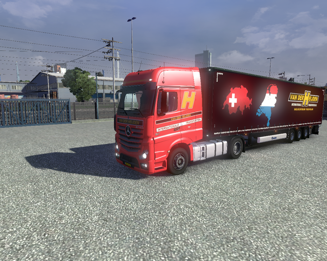 ets2 Mercedes Actros MP4 + Krone profiliner van de prive skin ets2