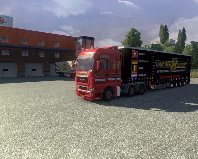 ets2 Man TGX 6x2 + Jumbo Curtainsider van der Heij prive skin ets2