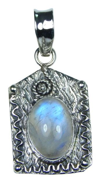 Moonstone 92.5 Sterling Silver Pendant Semiprecious Jewelry Austin