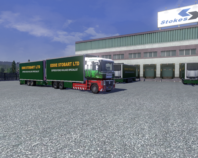 ets2 Renault Magnum 6x4 BDF + Tandem Eddie Stobart prive skin ets2