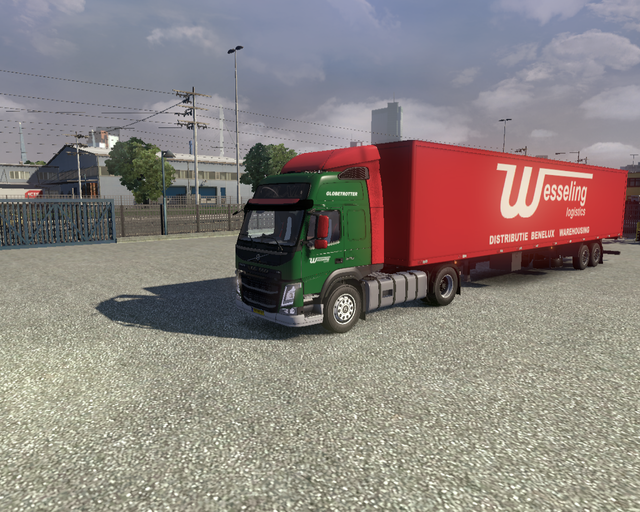 ets2 Volvo FM 4x2 + 2 asser trailer Wesseling tran prive skin ets2