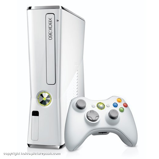 Xbox 360 Slim 4 GB Limited White Edition Fehr Audio showcase