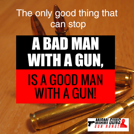 Good and bad man with gun Miami Guns INC