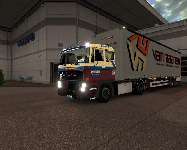 ets2 Daf 2800 4x2 + 2 asser Zeiltrailer van Maanen prive skin ets2