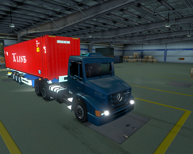 ets2 Mercedes 2324 Antron 6x4 + Container Trailer  prive skin ets2