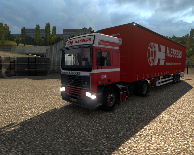 ets2 Volvo F16 Globetrotter 4x2 + 2asser Fruehauf  prive skin ets2