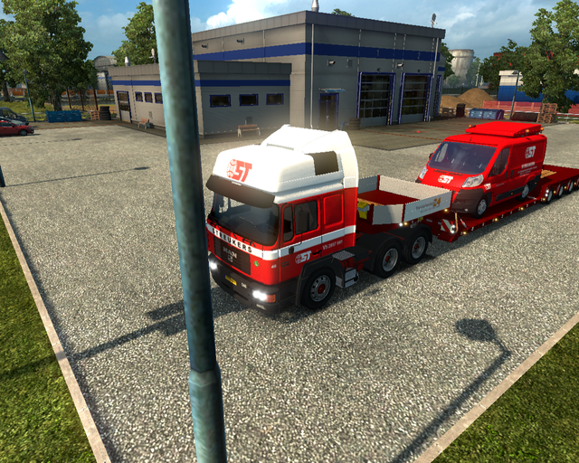 ets2 Man F2000 6x4 + dieplader begeleiding Streuke prive skin ets2