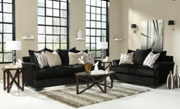Rent to Own Heflin Ebony Sofa by Ashley Rent to own Furniture
