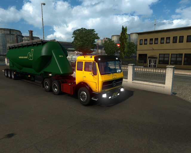 ets2 Mercedes NG 1632 6x4 + Cement trailer Nederla prive skin ets2