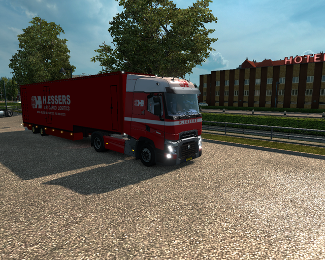 ets2 Renault T 4x2 + 2 asser Jumbo trailer H prive skin ets2