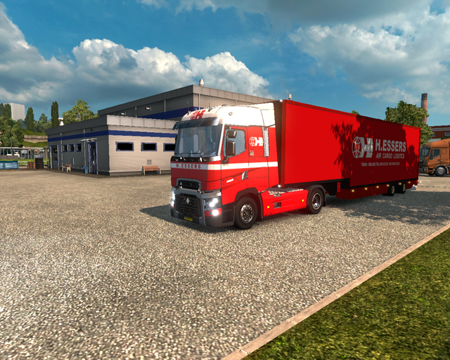 ets2 Renault T 4x2 + 2 asser Jumbo trailer H prive skin ets2