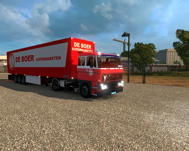 ets2 Daf 2800 + van Hool Trailer De Boer Supermark prive skin ets2