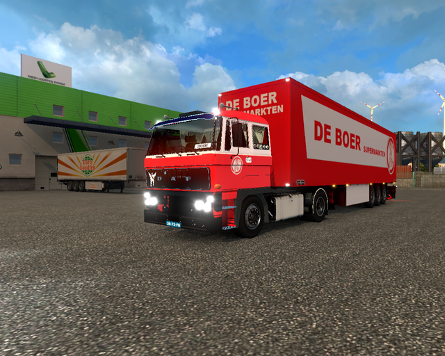 ets2 Daf 2800 + van Hool Trailer De Boer Supermark prive skin ets2