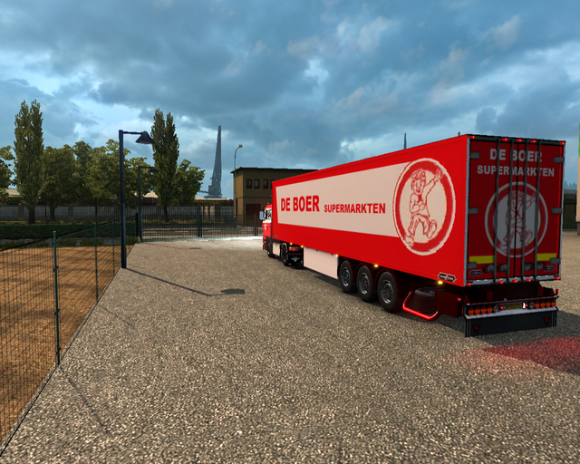 ets2 Daf 2800 + van Hool Trailer De Boer Supermark prive skin ets2