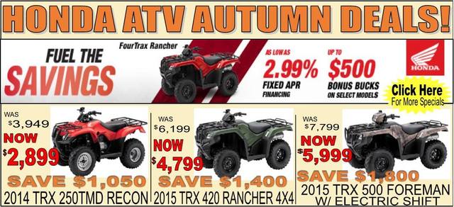 Honda ATV Autumn Deals! Peteâ€™s Cycle Company, Inc. SEVERNA PARK